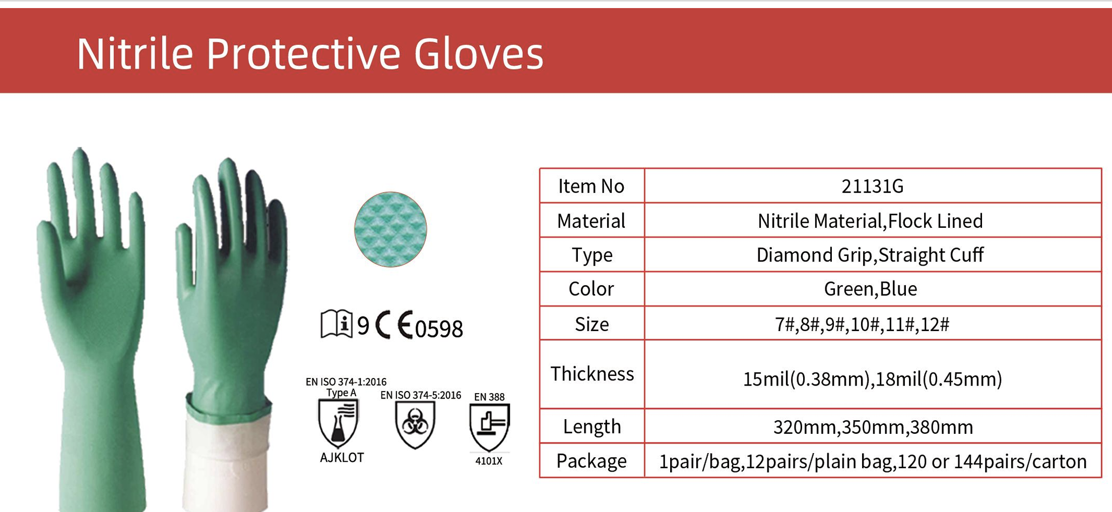 Nitrile Protective Gloves CJ33